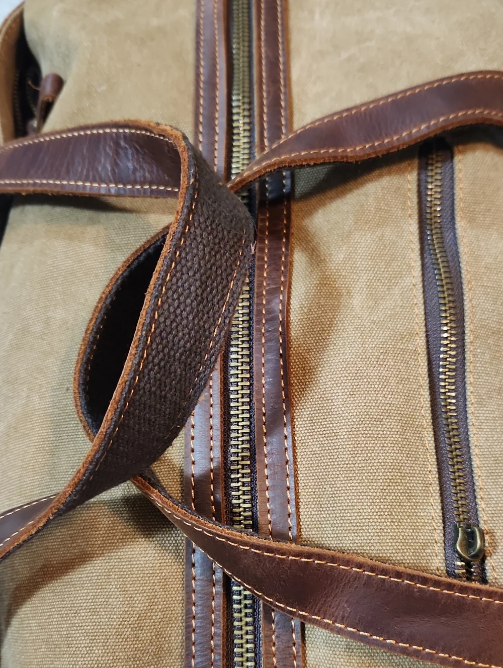 Emissary Duffle Bag Brown Leather & Waxed Canvas Large Travel Weekender For Men